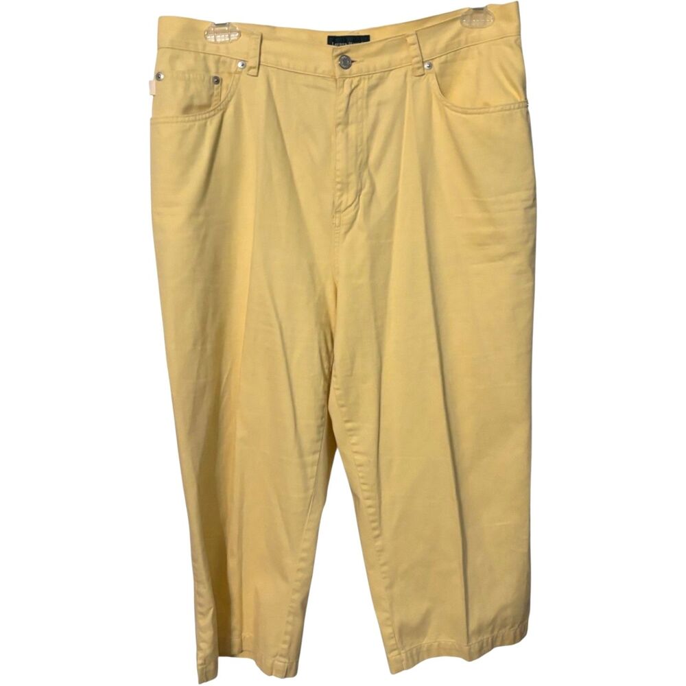 Lauren Jeans Co Ralph Lauren Y2K Yellow Capri Pants 16W Cotton Cropped